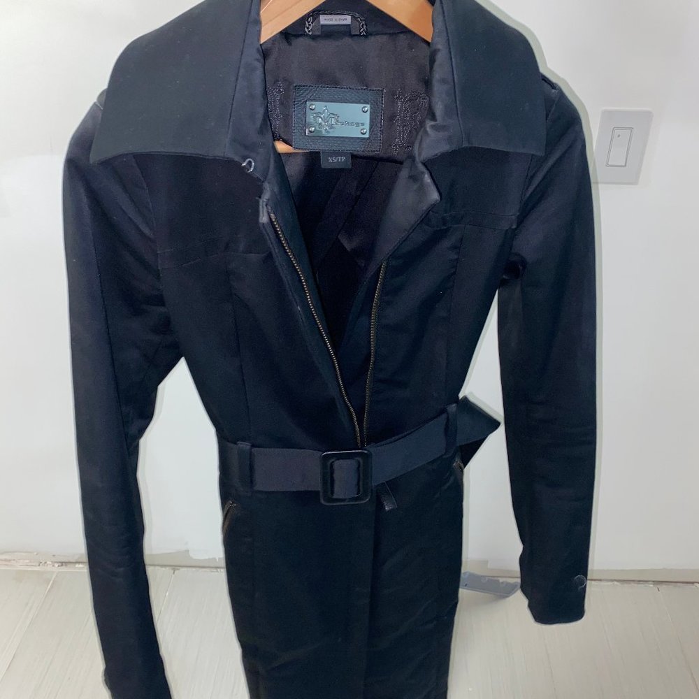 Mackage Black Trench Coat XS